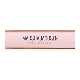 Personalized Chic Blush Pink Desk Plate