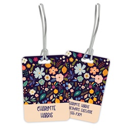 Modern Floral Double Sided Plastic Luggage & Bag Tag