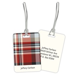 Plaid Double Sided Plastic Luggage & Bag Tag