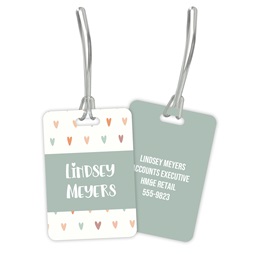 Pastel Hearts Double Sided Plastic Luggage & Bag Tag