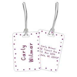 Pink Polka Double Sided Plastic Luggage & Bag Tag