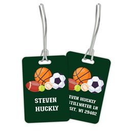 Modern Sports Theme Double Sided Plastic Luggage & Bag Tag