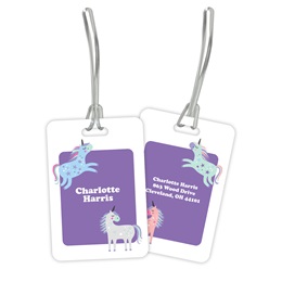 Trendy Unicorn Double Sided Plastic Luggage & Bag Tag