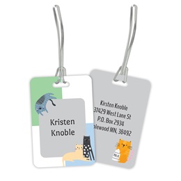 Custom Kitty-Cat Double Sided Plastic Luggage & Bag Tag