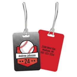 Personalized Baseball Graphic Double Sided Plastic Luggage & Bag Tag