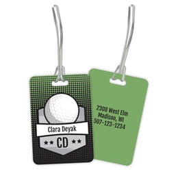 Personalized Golf Graphic Double Sided Plastic Luggage & Bag Tag