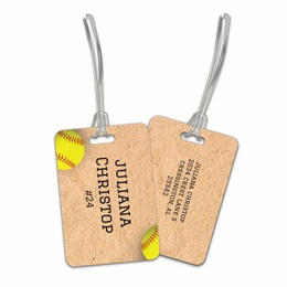 Personalized Softball Field Double Sided Plastic Luggage & Bag Tag