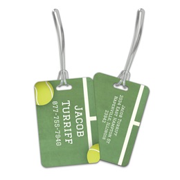 Personalized Tennis Court Double Sided Plastic Luggage & Bag Tag