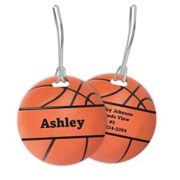 Round Basketball Double Sided Plastic Luggage & Bag Tag