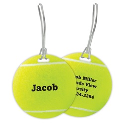 Round Tennis Double Sided Plastic Luggage & Bag Tag