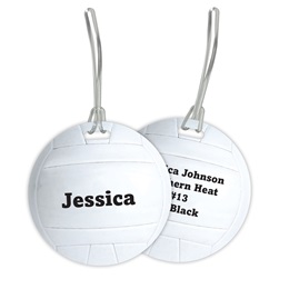 Round Volleyball Double Sided Plastic Luggage & Bag Tag