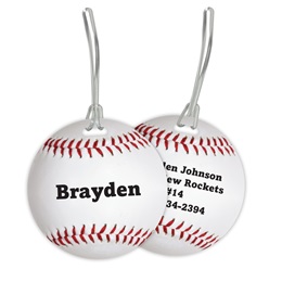 Round Baseball Double Sided Plastic Luggage & Bag Tag