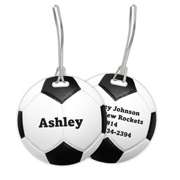 Round Soccer Double Sided Plastic Luggage & Bag Tag