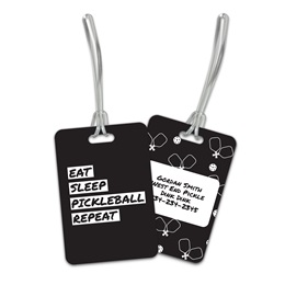 Personalized Eat Sleep Pickleball Repeat Double Sided Plastic Luggage & Bag Tag