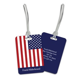 Personalized American Flag Double Sided Plastic Luggage & Bag Tag