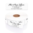 Black & White Cursive Rolled Address Labels with Dispenser